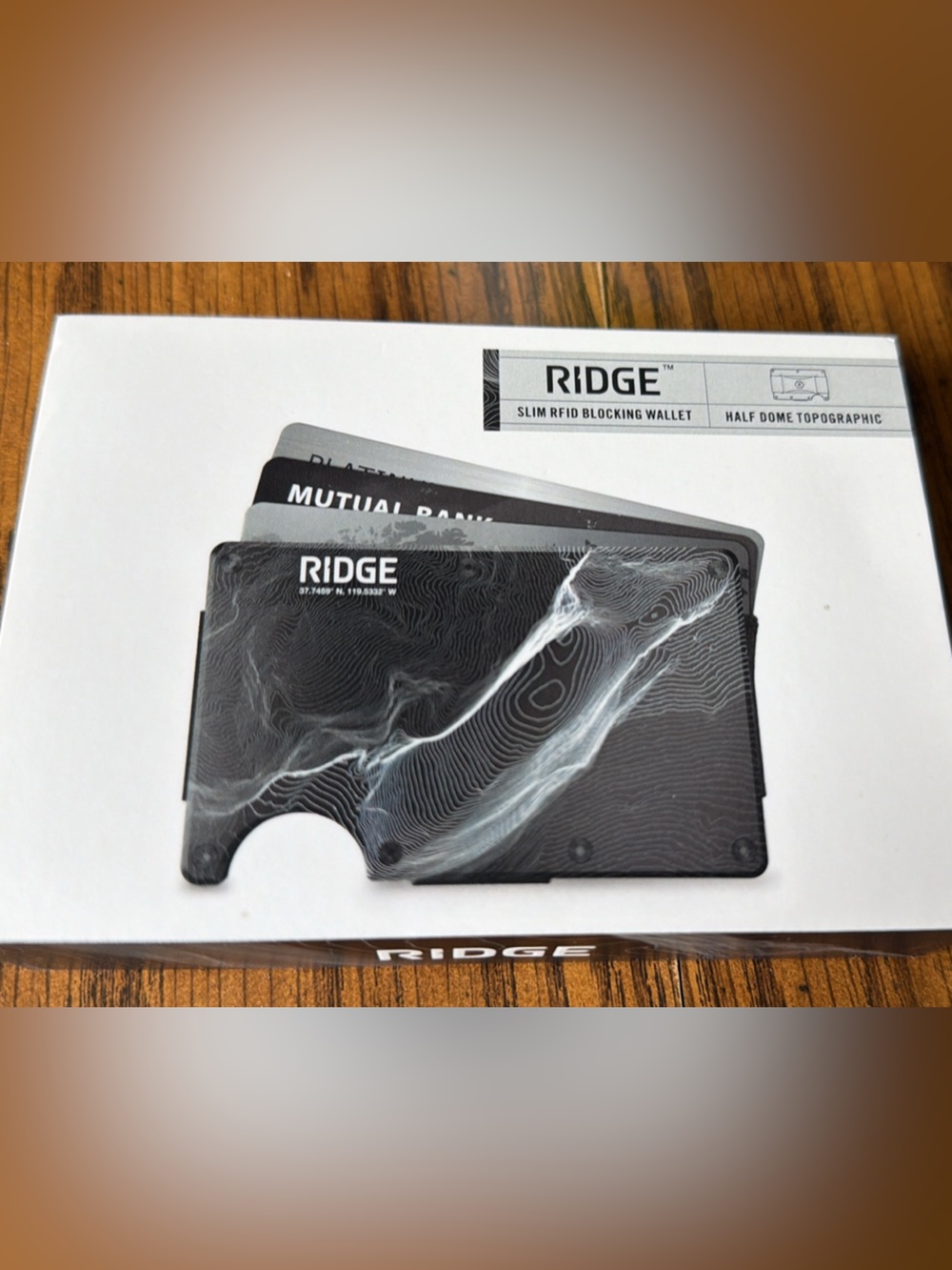 Ridge Aluminum Topographic Wallet In Box